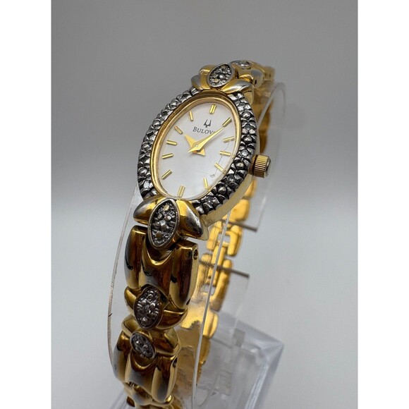 Bulova 98R34 Ladies Two-Tone Diamond Accent Watch - New  display picture 3